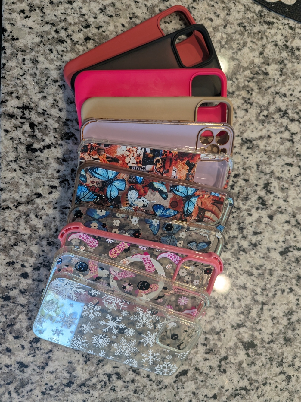 Mixed Pink, Black, Gold & Blue Decorative iPhone Cases - Assorted Colors
